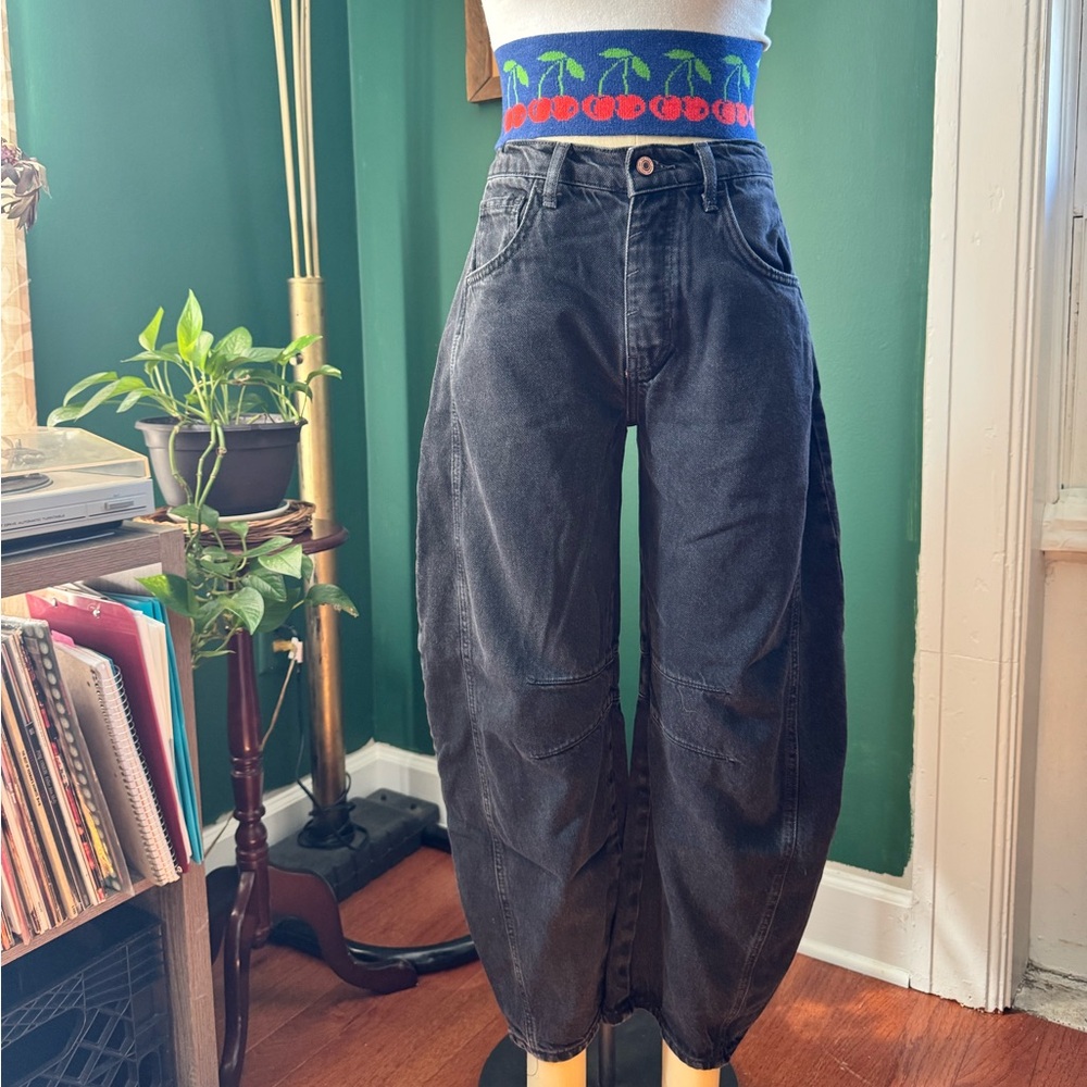 We The Free Good Luck Mid Rise Barrel Jeans